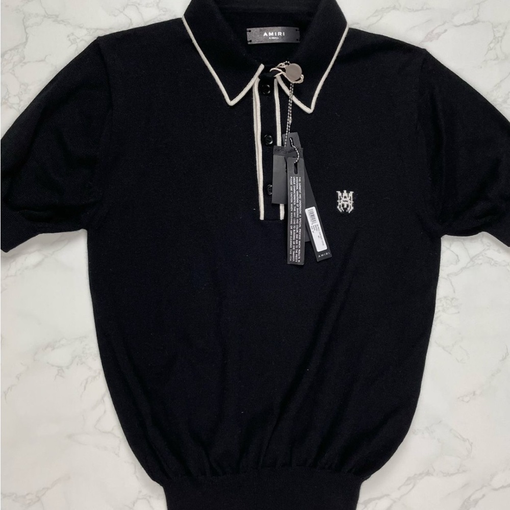 AMIRI Black Shirt with Cream Accents